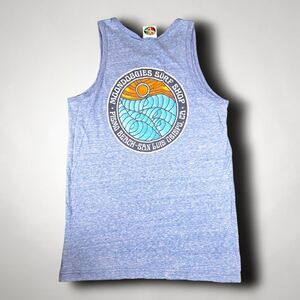 Moondoggies Beach Club Blue Surf Shop Tank Top Pismo Beach CA Graphic Size S